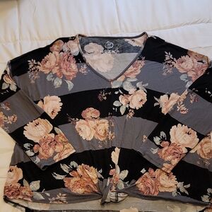 Floral V-Neck Women's Top